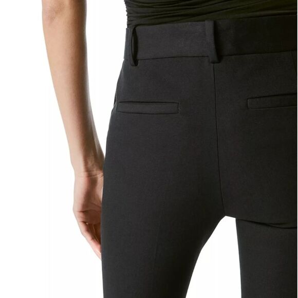 Frame solid noir black le crop mini flare bootcut wool blend trousers pants - Picture 4 of 12